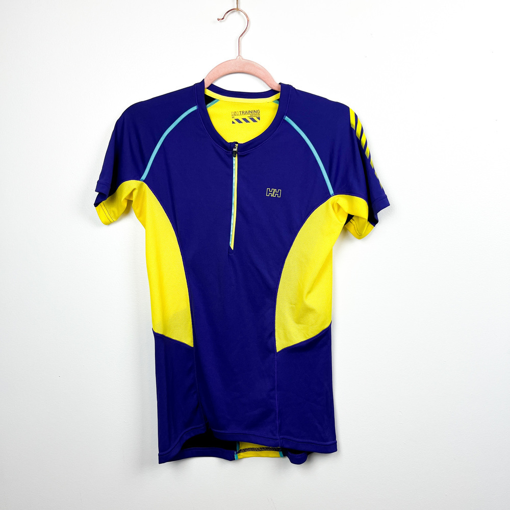 Helly Hansen Training Yellow & Purple Short Sleeve Athletic Tee